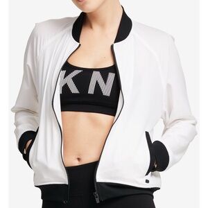 DKNY Women's Black and White Bomber Jacket